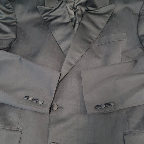 Moss Bros Italian Wool Super 120's Limited Edition Double Breasted Tuxedo 42L - Picture 8 of 16